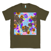 Army Green stars and sunflowers seamless pattern Classic Tee - FaDigitalArtStudio