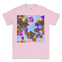 Bubblegum Pink stars and sunflowers seamless pattern Classic Tee - FaDigitalArtStudio