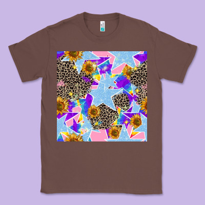 Stars And Sunflowers Seamless Pattern Classic Tee Designed By Fadigitalartstudio