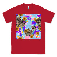 Red stars and sunflowers seamless pattern Classic Tee - FaDigitalArtStudio