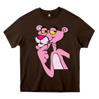Chocolate Brown pink panther Heavy Core Tee - SnappyArt