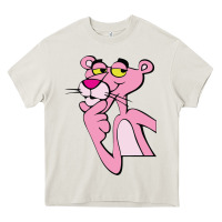 Cream pink panther Heavy Core Tee - SnappyArt