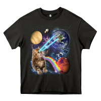 Asphalt Fluffy Kitten Shoot Laser Rainbow Space Galaxy, Cat Gifts Heavy Core Tee - SnappyArt