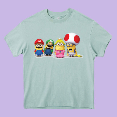 Super Minion Bros Heavy Core Tee Designed By Floraart