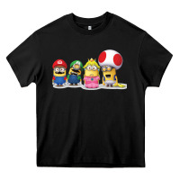 Black Super Minion Bros Heavy Core Tee - FloraArt