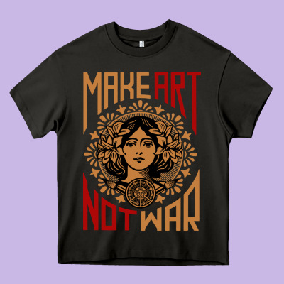 Make Art Not War Symbol Heavy Core Tee Designed By Floraart