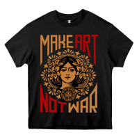 Black make art not war symbol Heavy Core Tee - FloraArt