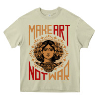 Mossy make art not war symbol Heavy Core Tee - FloraArt