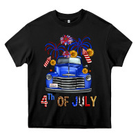 Black Western Fourth Of July Truck Heavy Core Tee - FaDigitalArtStudio