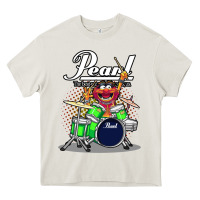 Cream ANIMAL DRUMMER PEARL DRUMS Heavy Core Tee - FloraArt
