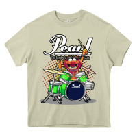 Mossy ANIMAL DRUMMER PEARL DRUMS Heavy Core Tee - FloraArt