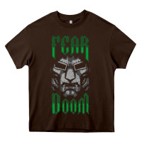 Chocolate Brown Fear Doom Heavy Core Tee - FloraArt