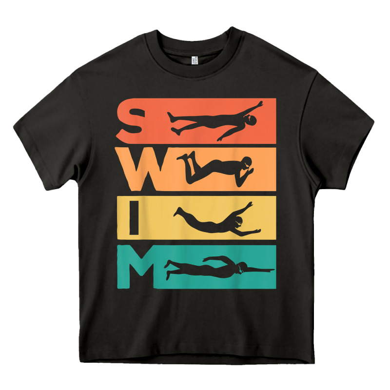 Retro Vintage Swimming Gift For Swimmers T Shirt Heavy Core Tee by FloraArt | Teevron