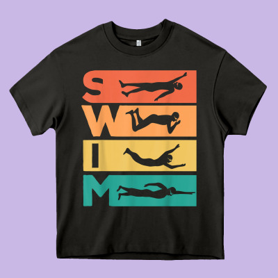 Retro Vintage Swimming Gift For Swimmers T Shirt Heavy Core Tee Designed By Floraart
