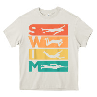 Cream retro vintage swimming gift for swimmers t shirt Heavy Core Tee - FloraArt