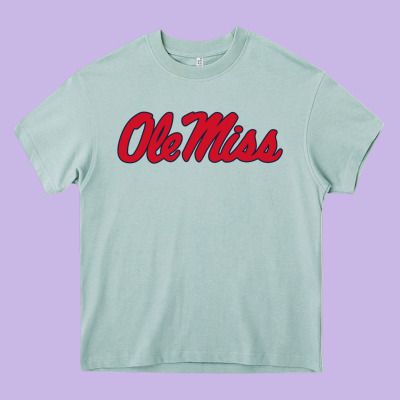 Ole Miss Heavy Core Tee Designed By Floraart