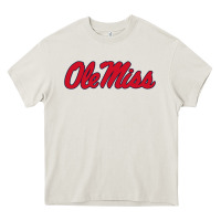Cream ole miss Heavy Core Tee - FloraArt