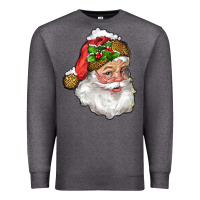 Charcoal Heather santa with snow Premium Sweatshirt - RanaPortraitStore