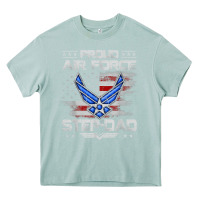 Arona proud air force step dad veteran vintage flag veterans day t shirt Heavy Core Tee - FloraArt