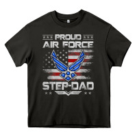 Asphalt proud air force step dad veteran vintage flag veterans day t shirt Heavy Core Tee - FloraArt
