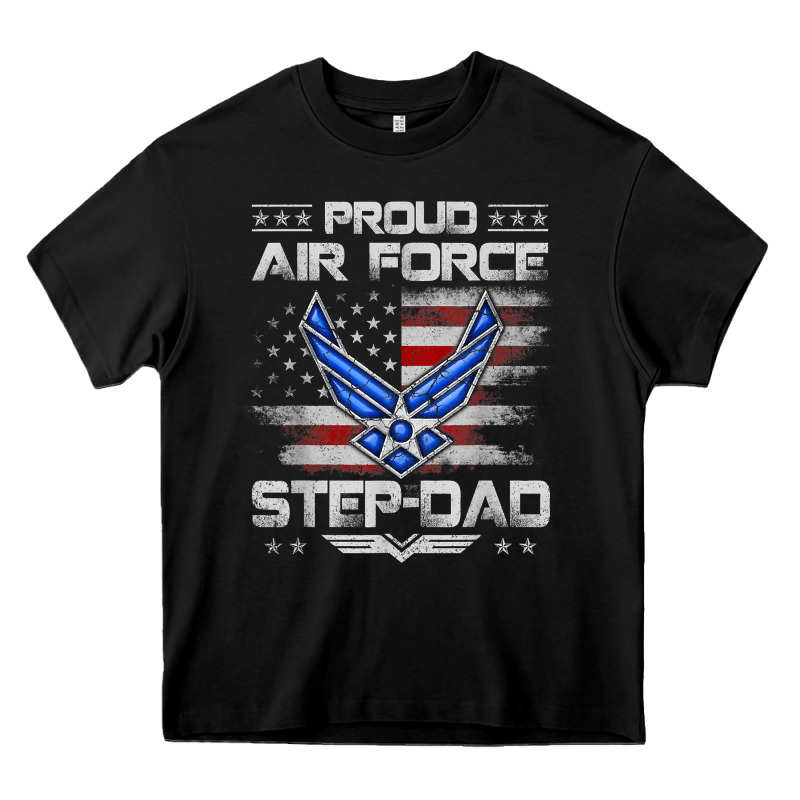 Proud Air Force Step Dad Veteran Vintage Flag Veterans Day T Shirt Heavy Core Tee by FloraArt | Teevron