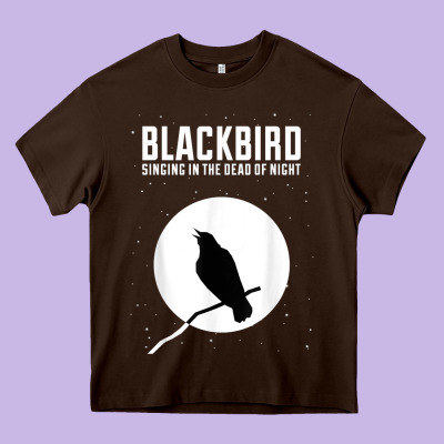 Blackbird Singing In The Dead Of Night T Shirt Heavy Core Tee Designed By Floraart