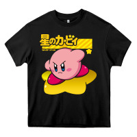 Black kirby men's pink Heavy Core Tee - FloraArt