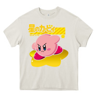 Cream kirby men's pink Heavy Core Tee - FloraArt