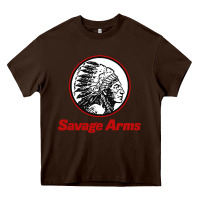 Chocolate Brown Savage Arms Heavy Core Tee - FloraArt