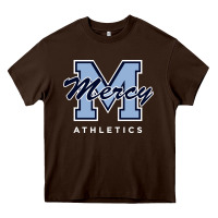 Chocolate Brown mercy high school (burlingame, california) Heavy Core Tee - FloraArt