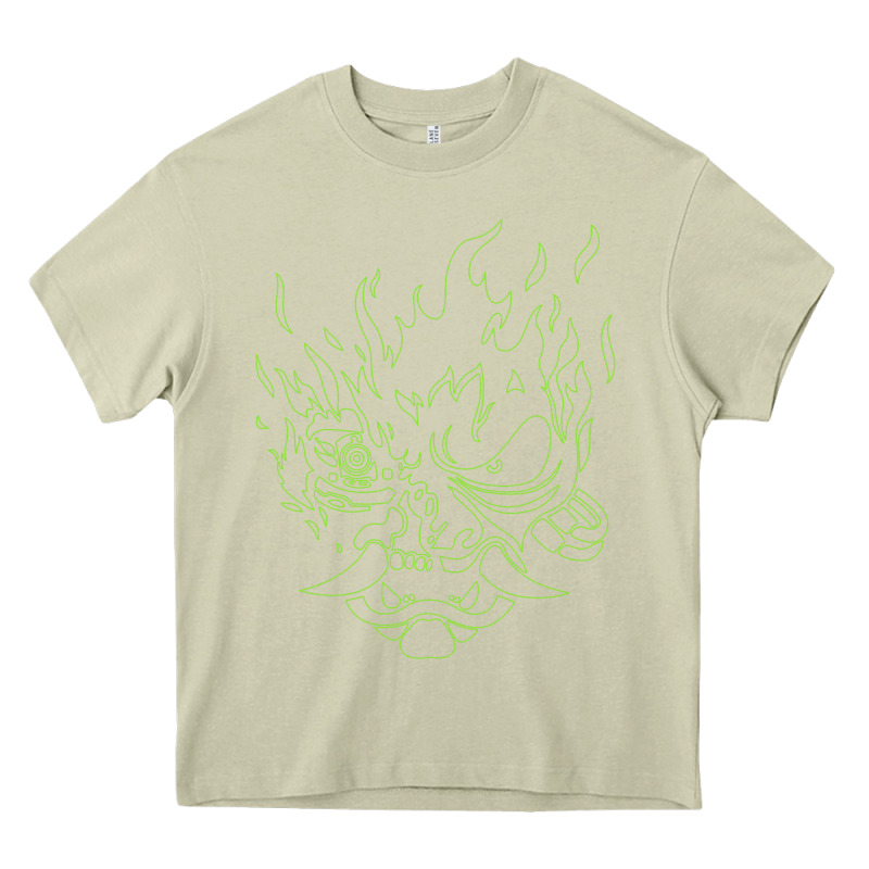 Cyberpunk Samurai Neon Green Heavy Core Tee by FloraArt | Teevron