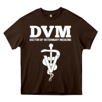 Chocolate Brown Doctor of Veterinary Medicine DVM Veterinarian Vet Tech Heavy Core Tee - FloraArt