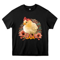 Black Chick With Flowers Feopard Heavy Core Tee - Jasminsmagicworld
