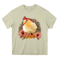 Mossy Chick With Flowers Feopard Heavy Core Tee - Jasminsmagicworld