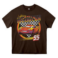 Chocolate Brown cars lightning mcqueen Heavy Core Tee - FloraArt