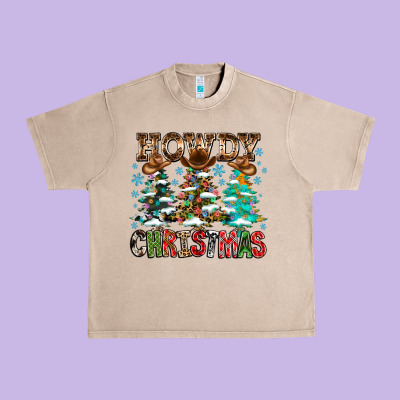 Howdy Christmas Urban Heavy Tee Designed By Cowhidedigitalart