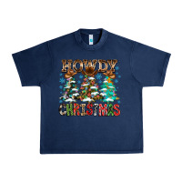 Navy Howdy Christmas Urban Heavy Tee - CowhideDigitalArt
