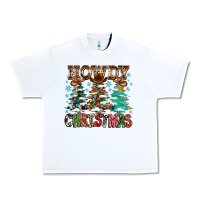White Howdy Christmas Urban Heavy Tee - CowhideDigitalArt