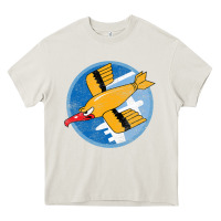 Cream Ww2 91St Bomb Squadron Flying Fortress Soaring Bird Patch Heavy Core Tee - FloraArt
