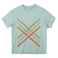 Arona retro vintage drummer tshirt 70s 80s distressed drum sticks long sleev Heavy Core Tee - FloraArt