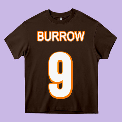 Burrow Jersey Heavy Core Tee Designed By Floraart