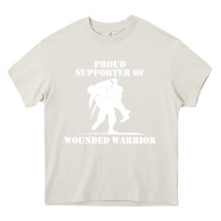 Cream wounded warrior Heavy Core Tee - FloraArt