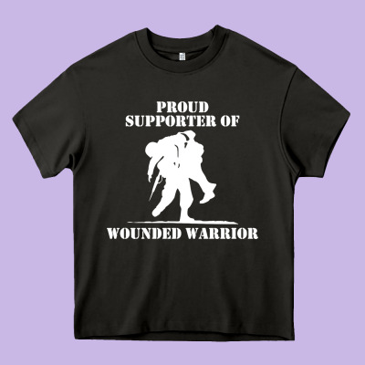 Wounded Warrior Heavy Core Tee Designed By Floraart