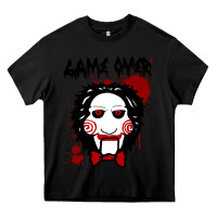 Black Billy Puppet Saw Jigsaw Inspired Heavy Core Tee - FloraArt