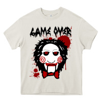 Cream Billy Puppet Saw Jigsaw Inspired Heavy Core Tee - FloraArt