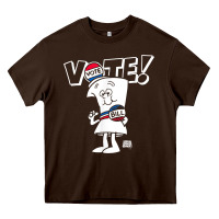 Chocolate Brown schoolhouse rock vote with bill with white type t shirt Heavy Core Tee - FloraArt