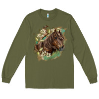 Army Green missouri horse floral background Long Sleeve Tee - LillyAllenDesigns
