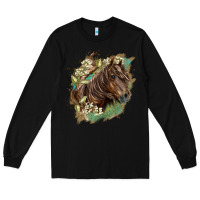 Black missouri horse floral background Long Sleeve Tee - LillyAllenDesigns