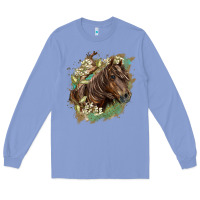 Colony Blue missouri horse floral background Long Sleeve Tee - LillyAllenDesigns