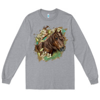 Heather Grey missouri horse floral background Long Sleeve Tee - LillyAllenDesigns